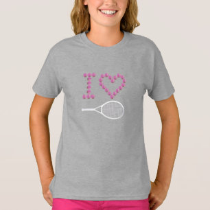 T-shirt Moderne I Love Tennis Girls