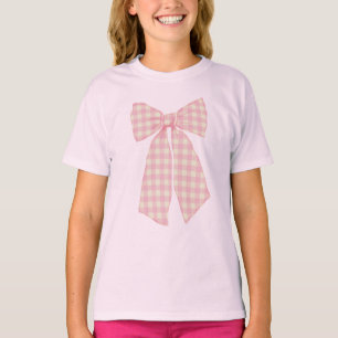 T-shirt Moderne Joli Rose En vichy Bow Girls