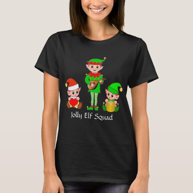 T-Shirt Moderne Joyeux Lutin de Noël (Devant)