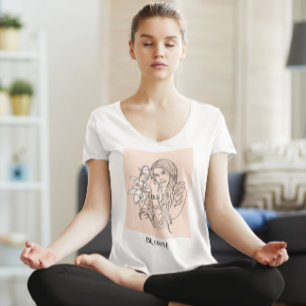 T-shirt Moderne ligne simple Art Noir, Boho Bohemian