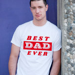 T-shirt Moderne Meilleur Papa Père Typographie Rouge<br><div class="desc">Moderne Meilleur Père Rouge et Blanc Typographie T-shirt. Je garde du saké pour un père.</div>