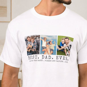 T-shirt Moderne MEILLEUR PÈRE JAMAIS 3 Photos Personnalisé
