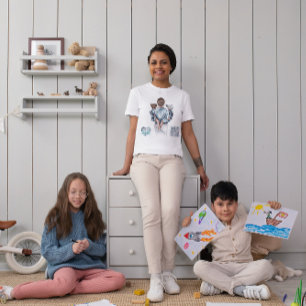 T-shirt Moderne Meilleure maman jamais maman script bleu m