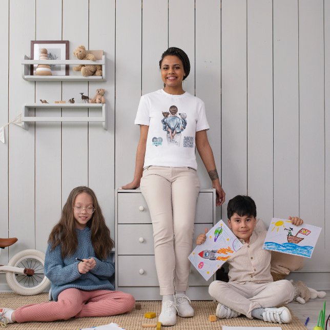 T-shirt Moderne Meilleure maman jamais maman script bleu m (Créateur téléchargé)