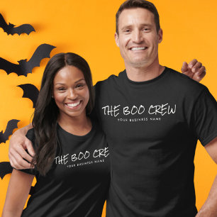 T-shirt Moderne minimaliste Halloween Boo Crew Nom commerc