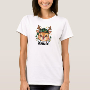 T-shirt Moderne Noël personnalisé pour enfants Renne