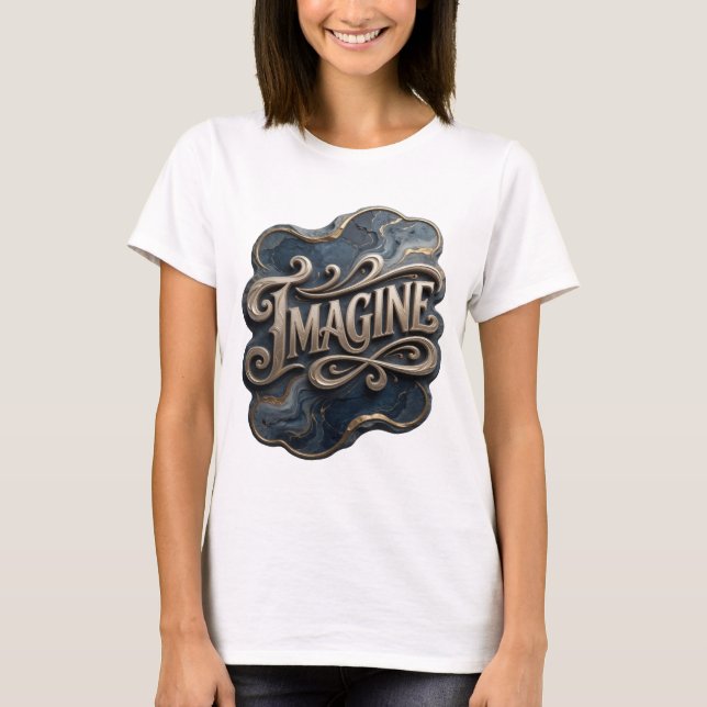 T-shirt Moderne or IMAGINE imprimé (Devant)