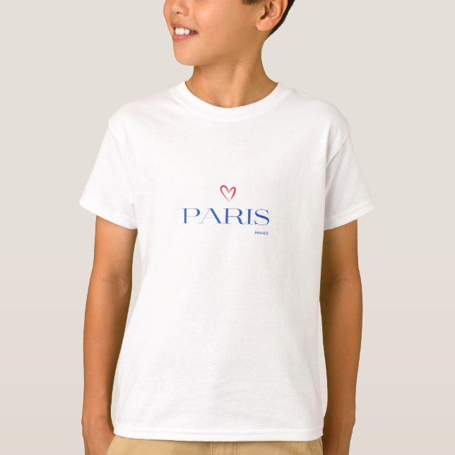 T-shirt Moderne Paris France Texte Unique Design (Devant)