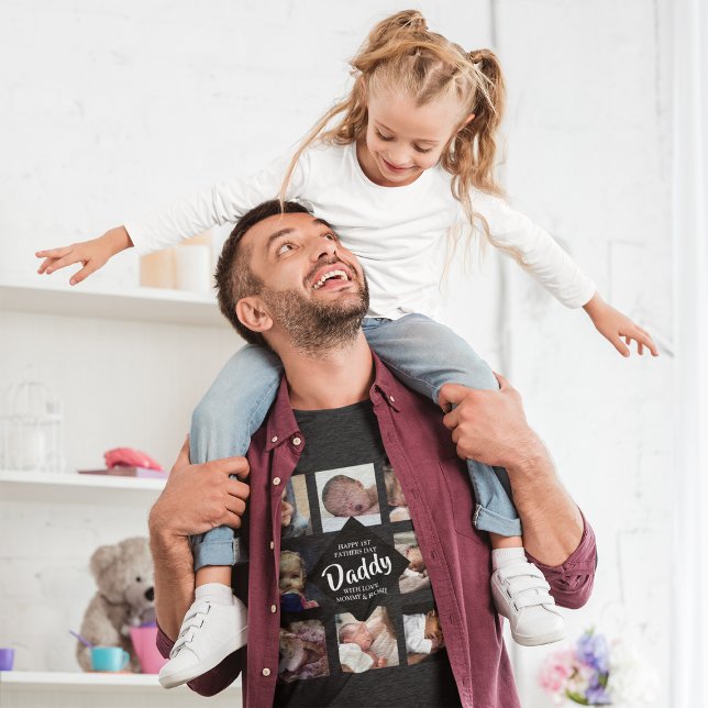 T-shirt moderne | Première fête des pères | Collag (Créateur téléchargé)
