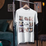 T-shirt Moderne | Première Fête des pères | Photo Collage<br><div class="desc">Un collage photo moderne pour toute la première fois fait cette fête des pères, avec le message modèle qui dit "HAPPY 1ST FÊTE DES PÈRES DADDY With LOVE MOMMY & ROSIE". Avec 8 photos carrés. facile à personnaliser et entièrement modifiable pour vous d'ajouter votre propre message et pour qui il...</div>