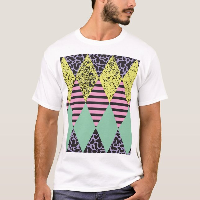 T-shirt Moderne Rhombus : Style Abstrait Sans Couche. (Devant)