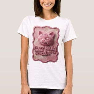 T-shirt Moderne Rose CLUB DE MÈRE DE CHAT