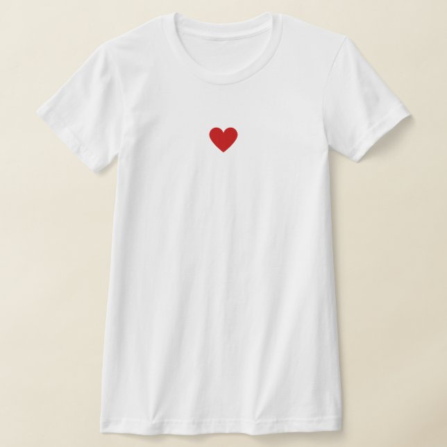 T-shirt Moderne Rouge & Blanc Coeur Amour Style Chic Perso (Poser)