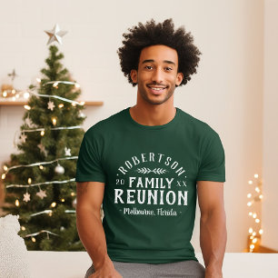 T-shirt Moderne Rustique Personnalisé Famille Tee de Réuni