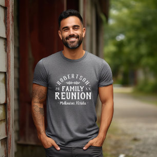 T-shirt Moderne Rustique Personnalisé Famille Tee de Réuni