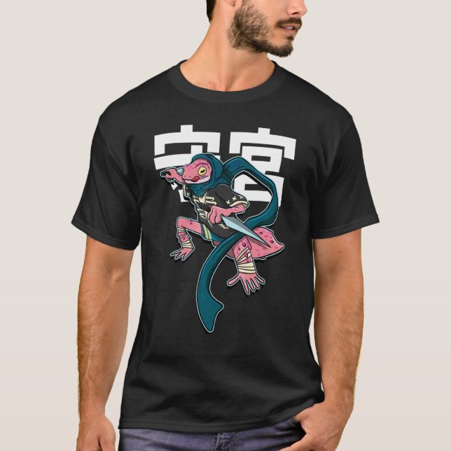 T-shirt Moderne Samurai Leopard Gecko Lizard Reptile (Devant)