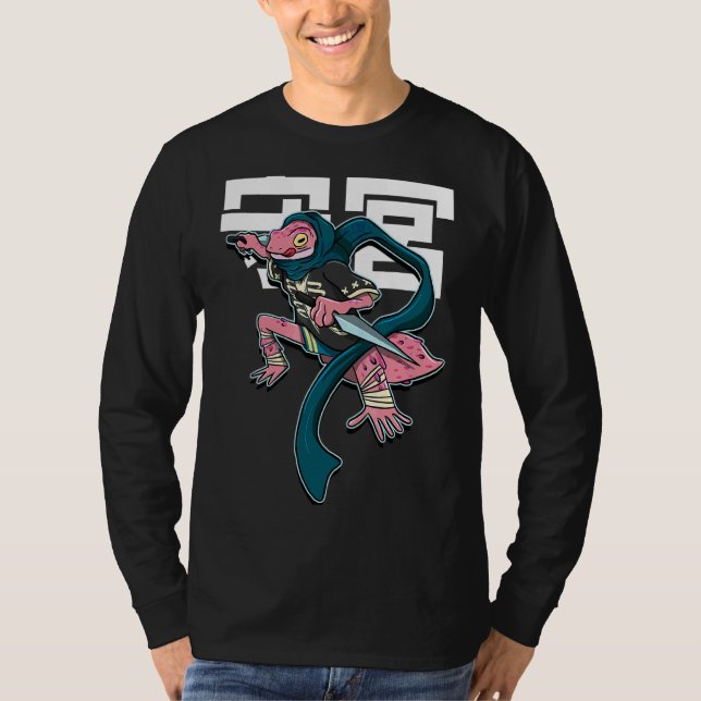 T-shirt Moderne Samurai Leopard Gecko Lizard Reptile (Devant)
