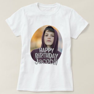 T-shirt Moderne Simple Cool Coutume Photo Carte De Vœux D'