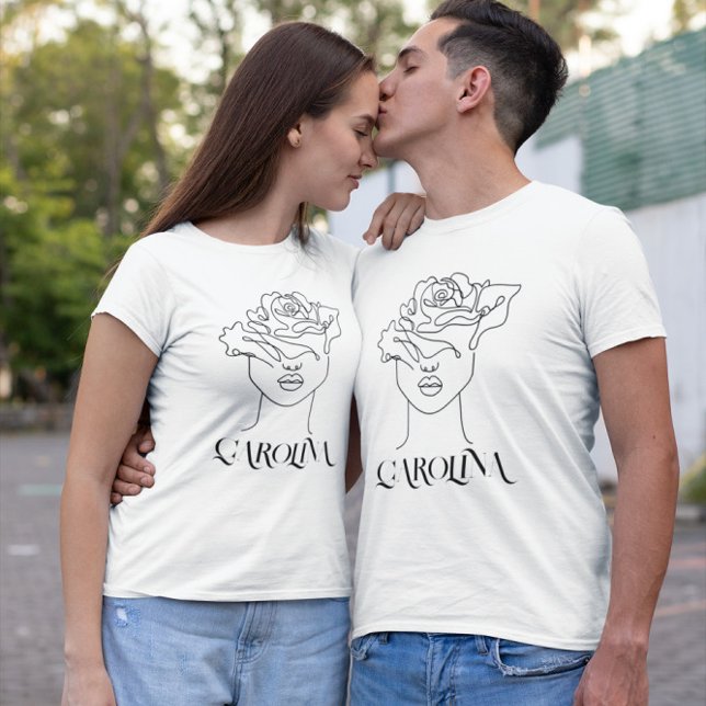 T-shirt Moderne Simple Line Art, Boho Chic (Créateur téléchargé)