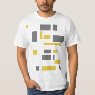 T-shirt Moderne, simple, motif géométrique jaune gris