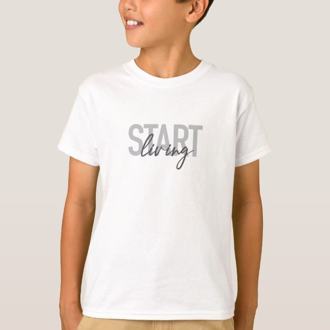 T-shirt Moderne, simple, typographie urbaine cool Commence (Devant)