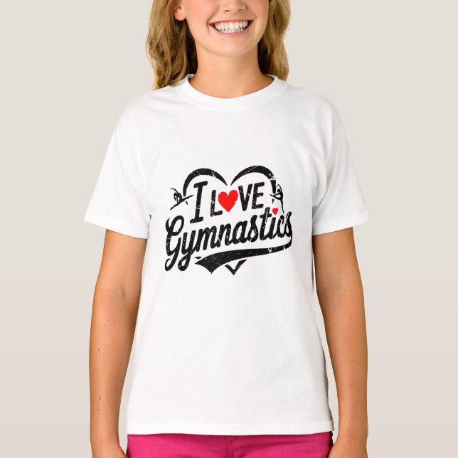 T-shirt Moderne tendance J'aime la gymnastique (Devant)