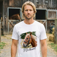 Moderne Tendance Personnalisé Photo de Cheval et T