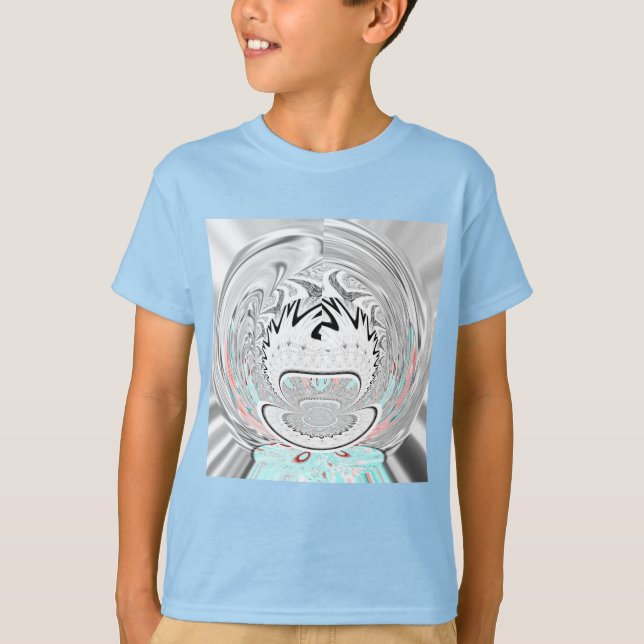 T-shirt Moderne Urban Ash Gris Flora Abstrait Motif Art (Devant)