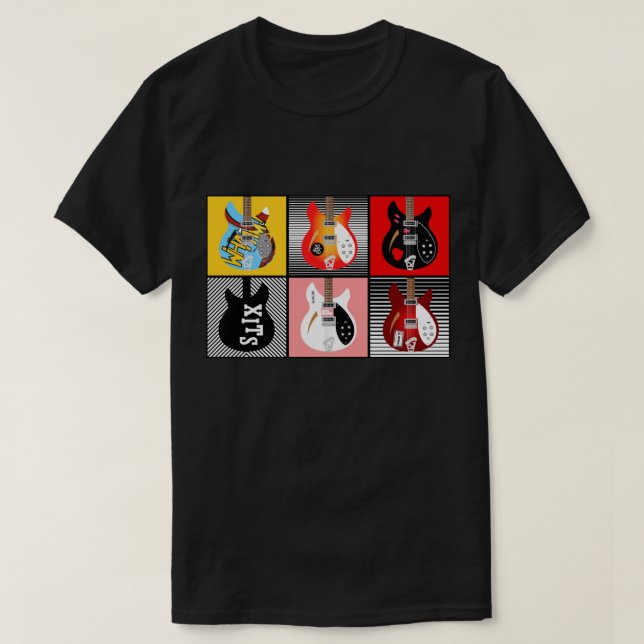 T-shirt Modes de pop art de Brit Guitare électrique de Mod (Design devant)