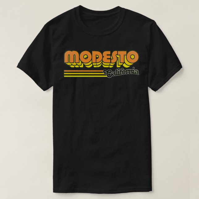 T-shirt Modesto CA City Stripes (Design devant)
