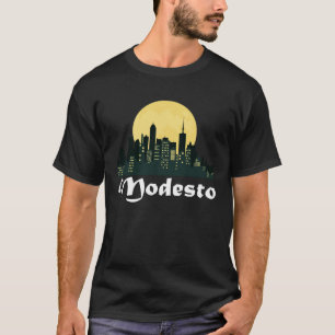 T-shirt Modesto Skyline brillant Lune Modesto City Nuit