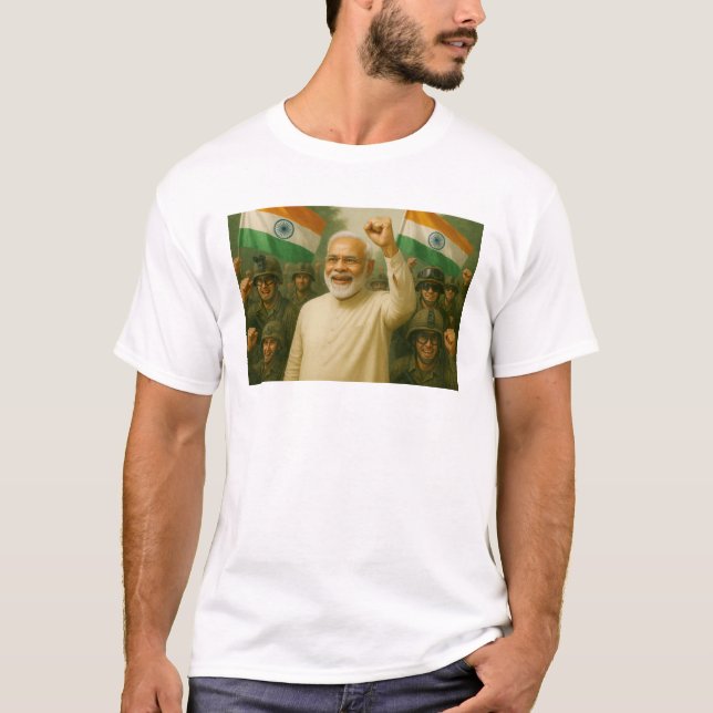 T-shirt Modi Dirige L'Inde Avec Force (Devant)