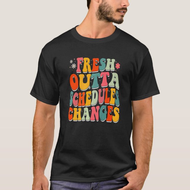 T-shirt Modifications de l'horaire de l'extérieur Retour à (Devant)