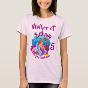 T-shirt Modifier le nom d'âge Mermaid Anniversaire Fête Pe