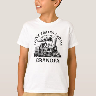 T-shirt Modifier le nom Texte J'aime Trains à vapeur & Mo