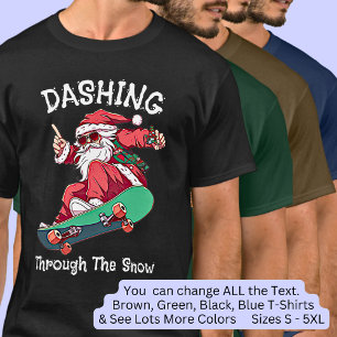 T-shirt Modifier le texte, ajouter le nom, Père Noël Skate