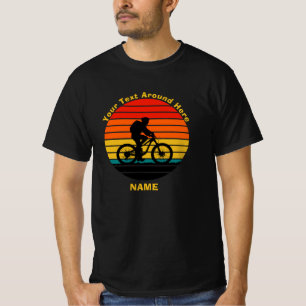 T-shirt Modifier le texte Ajouter le nom Retro Sunset Bike