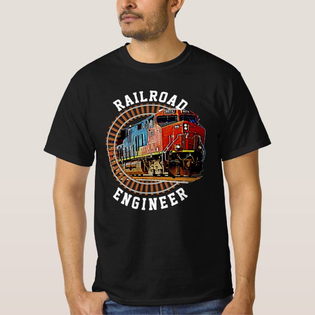 T-shirt Modifier le texte Ingénieur ferroviaire Locomotive (Devant)
