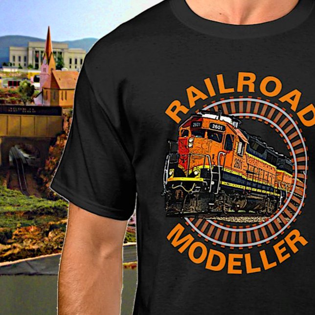 T-shirt Modifier le texte Modeleur ferroviaire Orange Dies (Créateur téléchargé)