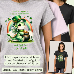 T-shirt Modifier le texte, St patrick Dragon Rainbow Pot G