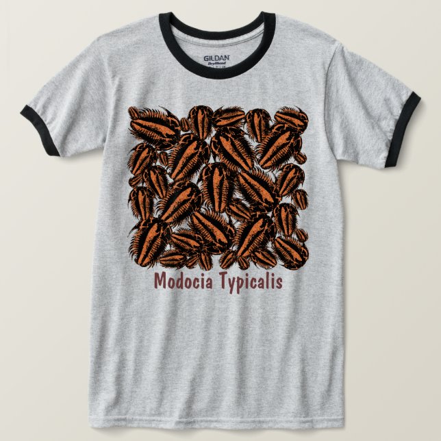 T-shirt Modocia Typicalis - essaim de trilobite fossile (Design devant)