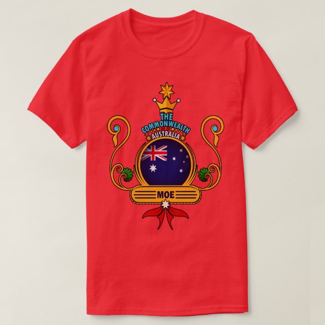 T-shirt Moe town Australian Drapeau Souvenir (Design devant)