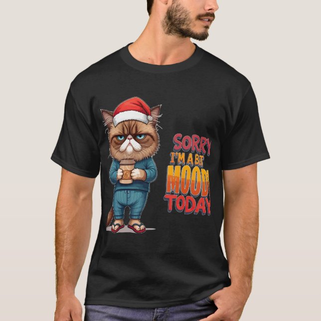 T-shirt Moeur de Noël de chat grincheux (Devant)