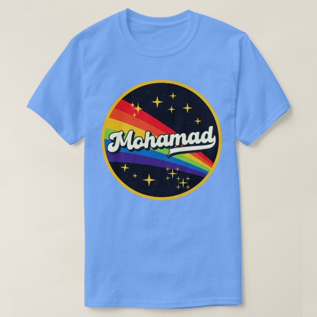 T-shirt Mohamad Rainbow Dans L'Espace Style Vintage (Design devant)