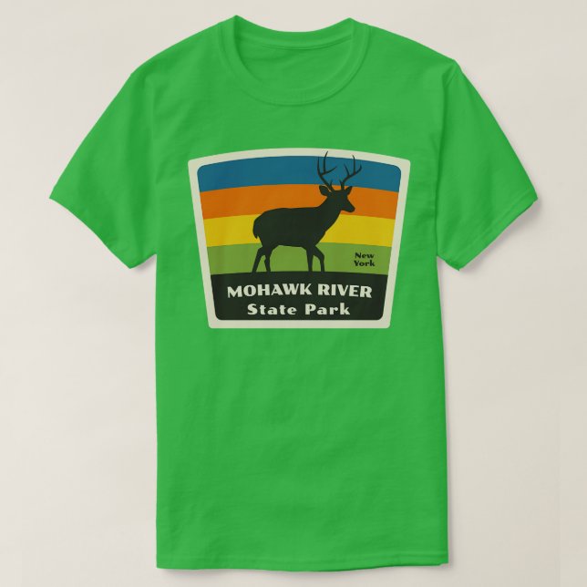 T-shirt Mohawk River State Park New York Roaming Deer (Design devant)