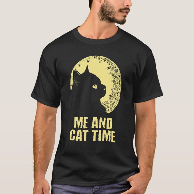 T-shirt Moi et chat Temps Chat Hobby Kitten Pastime Chat M (Devant)