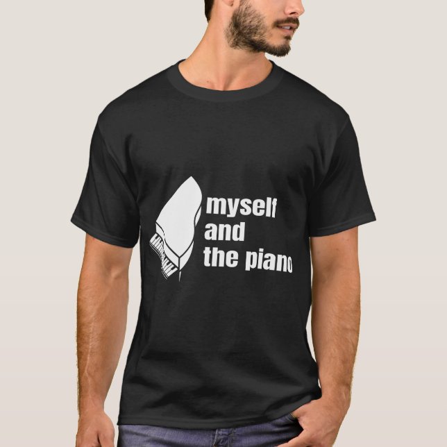 T-shirt moi-même et piano (Devant)