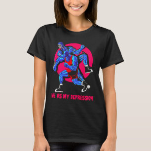 T-shirt Moi Vs Ma Dépression Gymnase Fitness Body d'haltér
