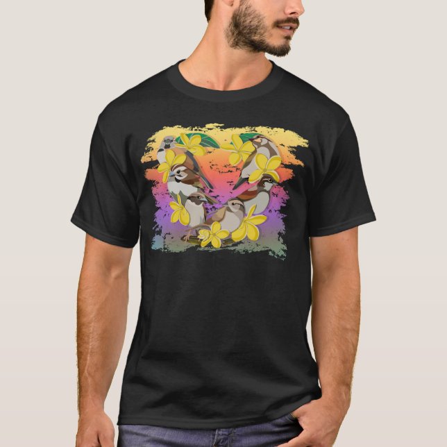 T-shirt Moineaux dans un cœur (Devant)