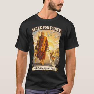 T-shirt Moines de la Marche pour la Paix avec Aloka la Pai